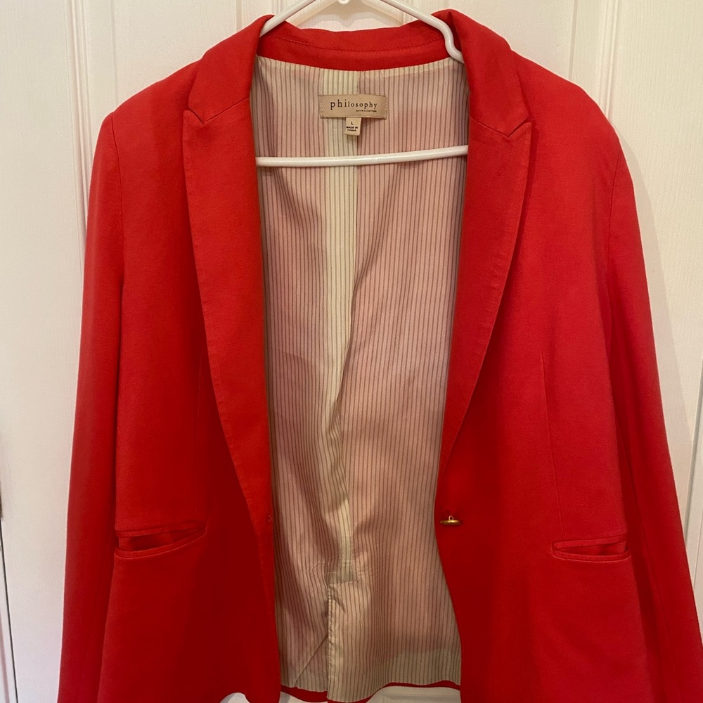 Philosophy Salmon Blazer Structured Suit Jacket